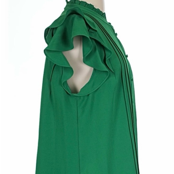 Cece - Green Button Ruffled Blouse - Picture 4 of 4